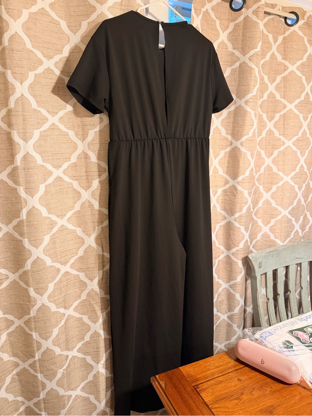 Black Short-Sleeve Jumpsuit